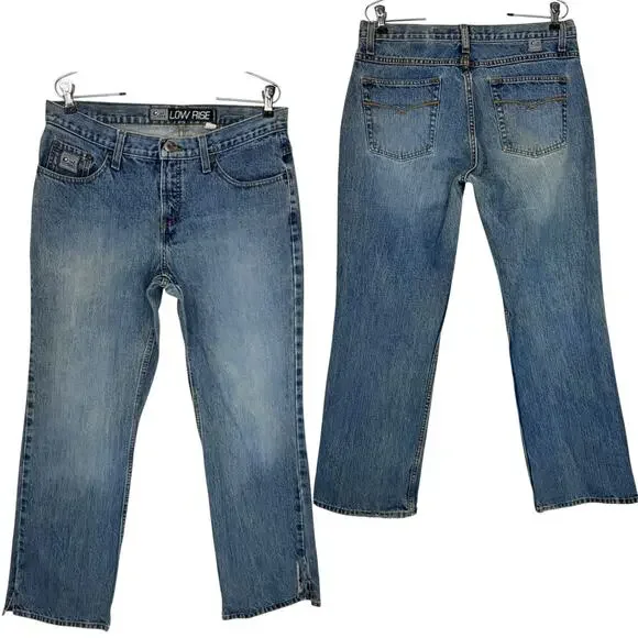 Cruel Girl Low Rise Bootcut Jeans Mid Wash Distressed 13R Rodeo Grunge - Picture 1 of 16